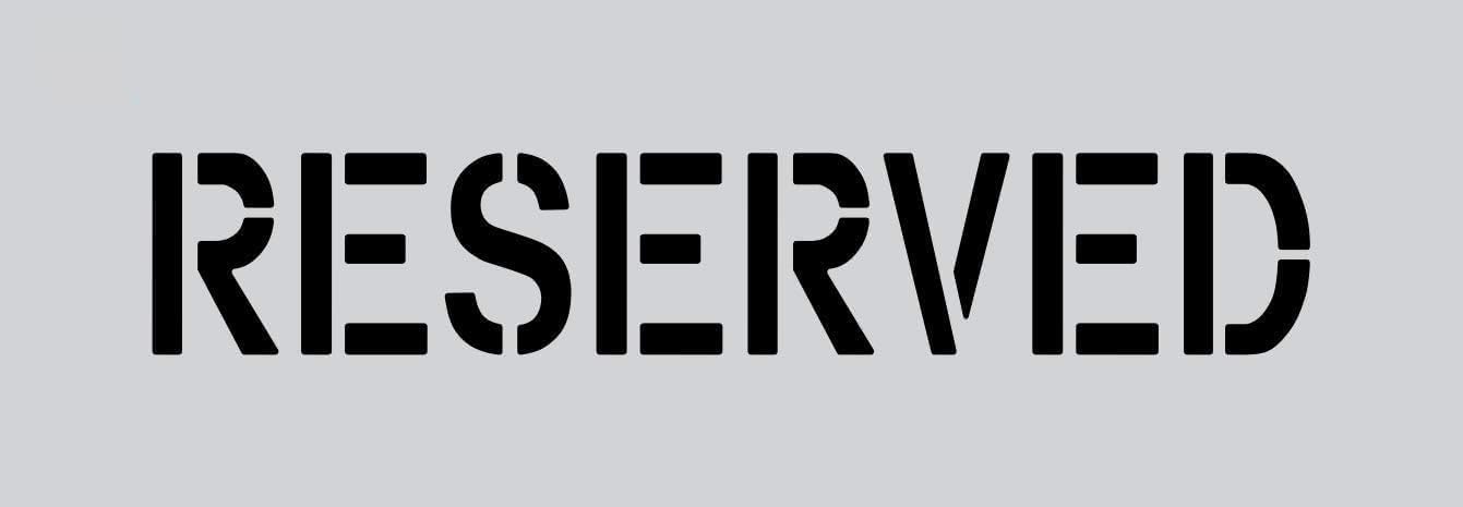 Reserved Parking Lot Stencil for Curbs and Black Tops 4 Inch Letters Reusable and Bendable Template for Hotels Resorts and Apartment Complexes Clear .060 Thick Plastic by Marketing Holders