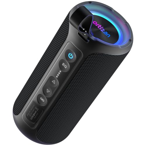 Ortizan Portable Bluetooth Speaker Wireless (2nd Gen), 40W Loud Sound and Deep Bass, 30 Hours Playtime, IPX7 Waterproof, TWS for 2 Speakers Pairing for Shower, Outdoor, Electronics Gift (Black)
