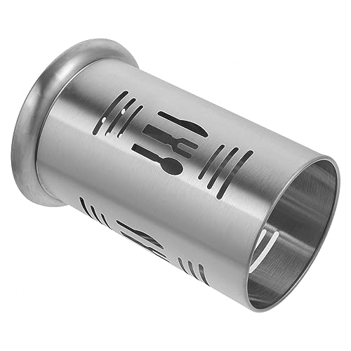 PartyKindom Porta Cubiertos De Acero Inoxidable Organizador De Cocina Escurrecubiertos Porta Utensilios Para Barra De Cocina Soporte Para Utensilios De Color Plata