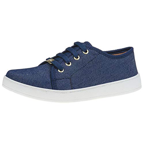 Tênis Feminino Casual Jeans Azul Claro Eleganteria Tamanho:36;Cor:Azul