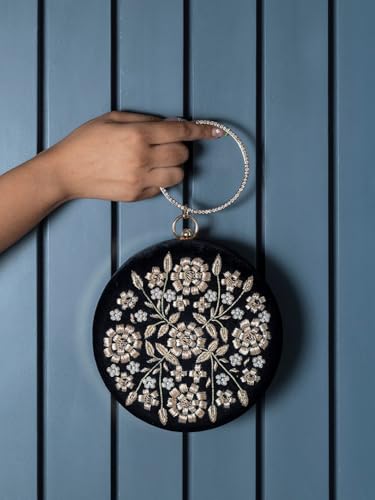 Image of THE TAN CLAN Shalimar Hand Embroidered Clutches for women Purses Luxury Evening Handbags for ladies