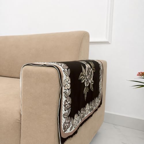 Image of Homerz Premium 'Luxe Series' Sofa Cover | Holland Velvet Fabric | Smooth Finish | Anti-Slip Fleece Backing Couch Protector (Royal, 2 pc Armrest, Armrest)