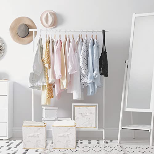 Damahome Storage Cubes Organizer Bins - 11 Inch Foldable Bins, Fabric Dual Handles Box, Closet Shelf Baskets, Nursery For Home&Office 6-Pack (Marble) #TOP6