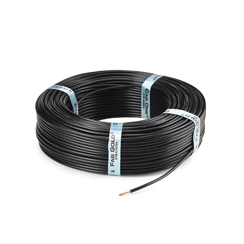 Image of 4.0 sqmm Single Core Copper Electrical Wire, 90 Meter (Black) | Heat Resistant & Flame Retardant (FR) | Lead-Free LSH House Wire for Home & Industrial Use