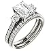 4 CT Emerald Colorless Moissanite Engagement Ring Sets for Women/Her, Wedding Bridal Ring Set,Eternity Sterling Silver Solid Diamond Solitaire Prong Anniversary Promise Gift for Ring (7)
