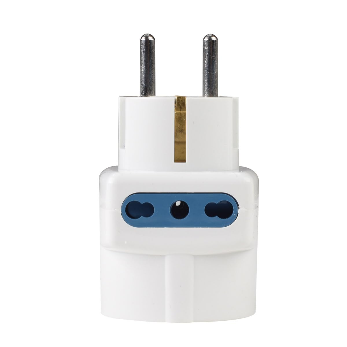 Adattatore Multiprese da Viaggio 2 Prese Bipasso 10A/16A + 1 Universale Spina Elettrica Franco/Tedesca 16A 2P+T Schuko
