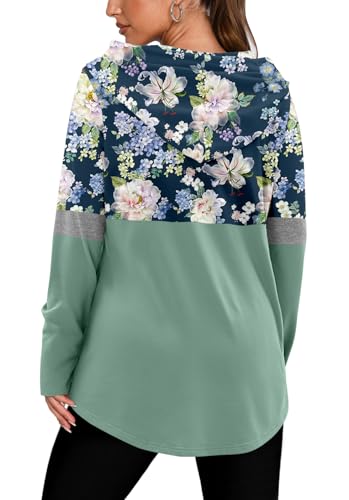 BETTE BOUTIK Womens Quarter Zip Tunic Hoodies Pullover Long Hooded Sweatshirts S-3XL