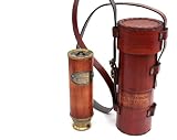 Pirate Brass Telescope - 25x30 Spyglass Monocular for Kids & Adults, Vintage Collapsible Brass Scope for Hiking, Travel, Nautical Decor - Handheld Pirate Telescope with Glass Optics
