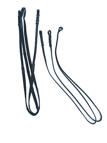 gs-sports Trensen.-und Kandarenzügel als Set Leder mit Schnallen schwarz Länge 2.96 m Cover