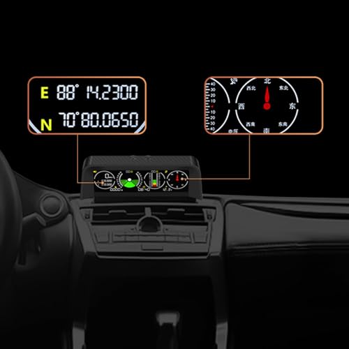 Vehicles HUD Car Speed Meter Inclinometer Electronic Over Speed Alarm with LCD Head-Up Display