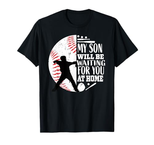 Attrape-baseball mignon avec citation pour maman papa fils parents T-Shirt
