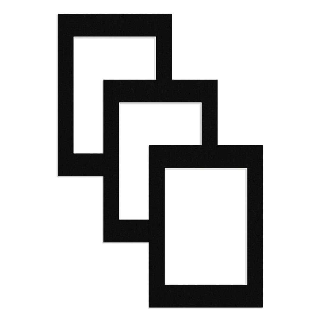 Alison Kingsgate A4 Picture Mounts for A5 Aperture – Precision Cut Cardboard Photo Mounts – Ideal for Frames, Posters, Prints, Artwork & Certificates – (Pack of 3)