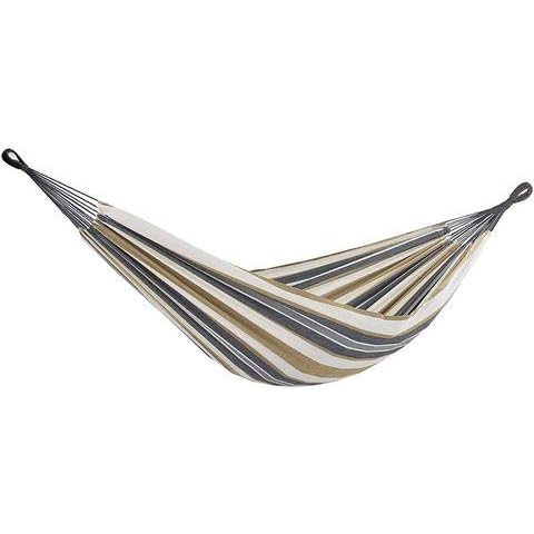 Ezone Double Hammock Two Person Cotton Outdoor Adjustable Hammock Bed with Carrying Bag for Patio Yard Garden (Desert Tan) Cover