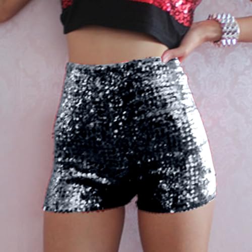 Hot pants à paillettes de soirée et mini short imprimé léopard - 2