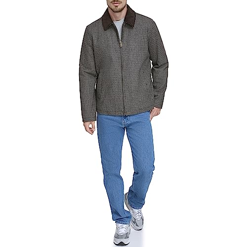Image of DOCKERS Men's Wool Blend Zip Up Jacket With Quilted Bib
