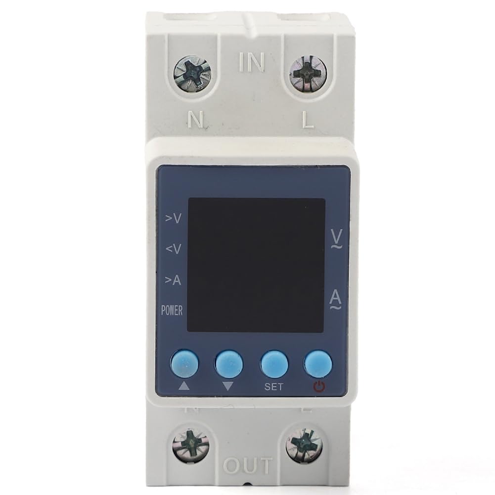 Teuypty Voltage Protector 120VAC 63A Adjustable Current & Voltage Relay with LED Display