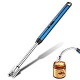 Encendedor Electrico USB Mechero, GeeRic Encendedor de Arco Eléctrico Recargable con Indicador LED, Recargable Mechero de Velas para Cocina de Gas,Chimenea, Barbacoa（Azul Zafiro）