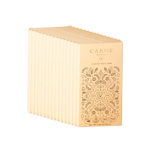 CAJA DE 15 UDS | ALGARROBA | TABLETAS (80g*15UDS) | TABLETA DE ALGARROBA CON LECHE | DOLCE | REGALO | CAROB AND MILK BAR | SIN AZÚCARES