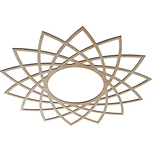Image of Ekena Millwork 38 inchOD x 14 5 /8 inchID x 1 /4 inchT Eleanor Wood Fretwork Pierced Ceiling Medallion, Birch