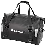 WILD HEART 防水 バッグ 55 L 77 L オートバイ ドライ ダッフル バッグ 旅行、バイク、サイクリング、ハイキング、キャンプ用 55L ブラック