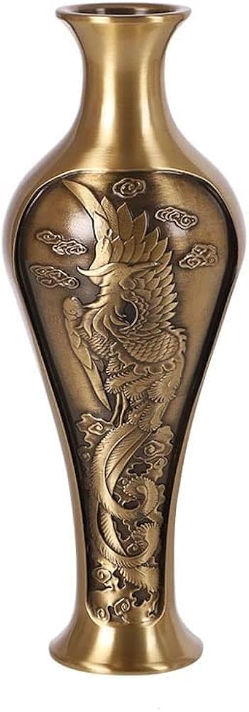 花瓶 黄銅製の花瓶 海外の花瓶 インテリア 工芸品 美術品 骨董品 楽天