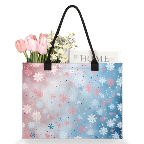 Abstract Winter Snowflake Tote Bag for Women Large Beach Bag Reusable Tote Bags for Work Travel Beach Shopping3
