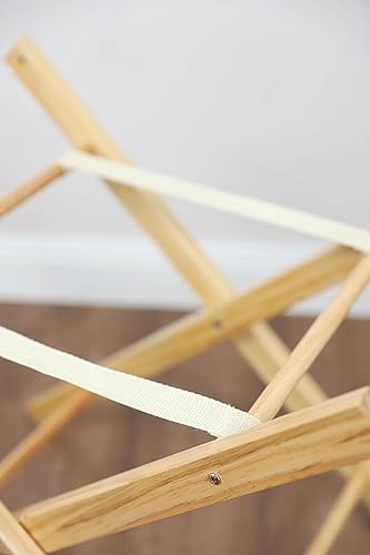 سرير اطفال سلة موسى ابيض مع حامل خشبي قابل للطي (شكل 3)