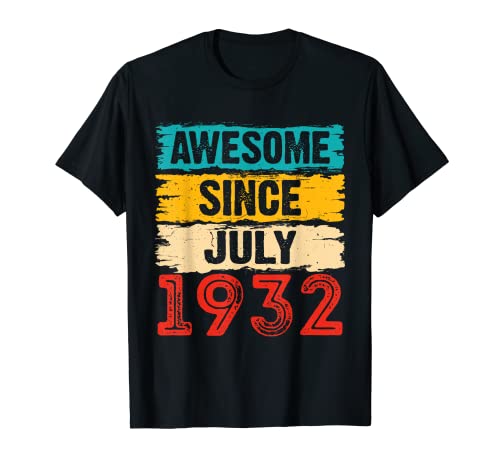 Regalos de 91 años impresionantes desde julio de 1932 91 cumpleaños Camiseta