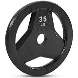 JFIT Cast Iron Olympic 2-Inch Grip Plate for Barbell, Single Plate, 35 LB