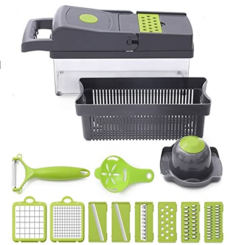 Saknemi Vegetable Chopper Has Eight Blades Adjustable Blades For Different Uses, Onion DicerCutter, Tomato Slicer, Food Dicer Chopper, Mandoline Slicer With Drain Water Container Kitchen Accessories