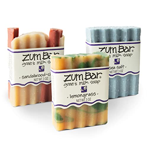 Zum Indigo Wild Goats Milk Soap Bar - Bar Soap for Hands & Body Made with Essential Oils - 3 oz - Citrus Blends (3 Pack)