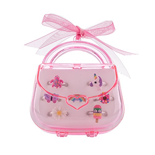 Minihope Adjustable Rings Set For Little Girls - Colorful Cute Unicorn Butterfly Rings For Kids, Children's Jewelry Set Of 7 #TOP7