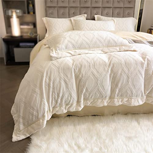 Housse de couette velours gaufré Queen Size 4 pièces parure de lit douce - 6