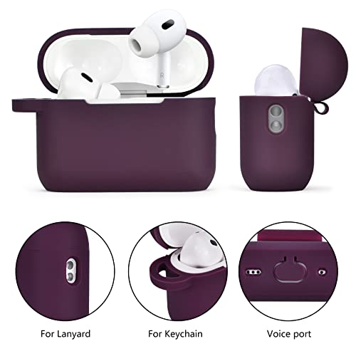 Image of Case for Airpods Pro 1st 2nd Generation - VISOOM Airpods Pro 1 /2 Cases Cover Women Silicone iPod Pro 2 Earbuds Wireless Charging Case Girl Bling Keychain for Apple Airpod Gen Pro 2