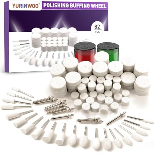 Polishing Buffing Wheel Compatible with Dremel Rotary Tool, 82Pcs Polishing Wheel for Rotary Tool Accessories, Different Shapes of Polishing Kit with 1/8" Shank for Dremel Buffing Wheels