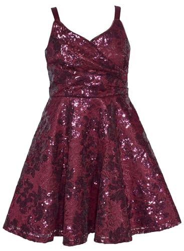 Bonnie Jean Girls 7-16 Sequin Lace Surplice Holiday Party Dress