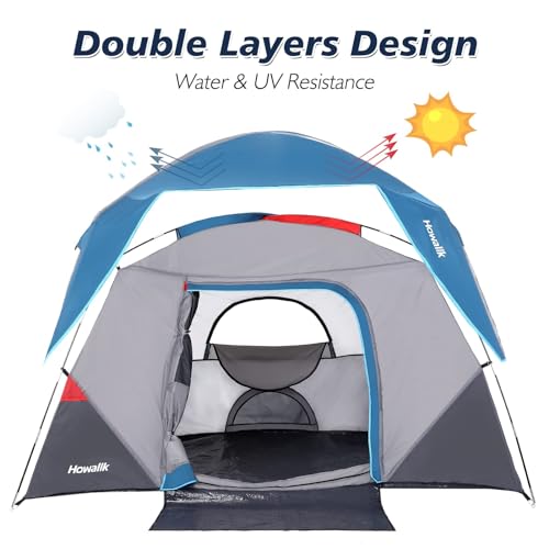 Carpa de Camping para 4 Personas Azul Claro miniatura 6