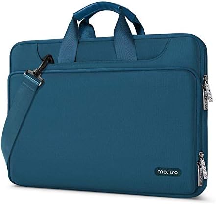 MOSISO 360 Protective Laptop Shoulder Bag Compatible with MacBook Air/Pro, 13-13.3 inch Notebook, Compatible with MacBook Pro 14 inch A2779 M2 A2442 M1, Matching Color Sleeve with Belt, Space Gray