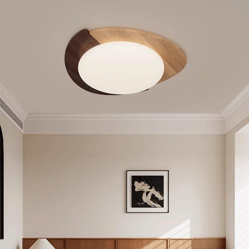 Plafonnier acrylique irrégulier noyer avec éclairage LED modulable - 4