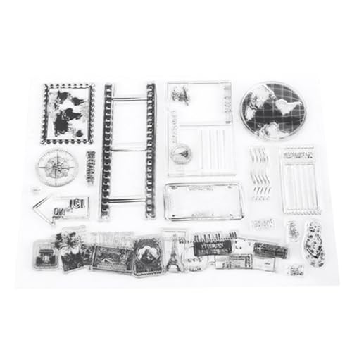 Conjunto Creativo de Sellos Transparentes para Proyectos de álbumes de Recortes Sello de Goma de Silicona con Textura Suave para Tarjetas de Fotos Postales Decoración del Hogar 14x18 Cm
