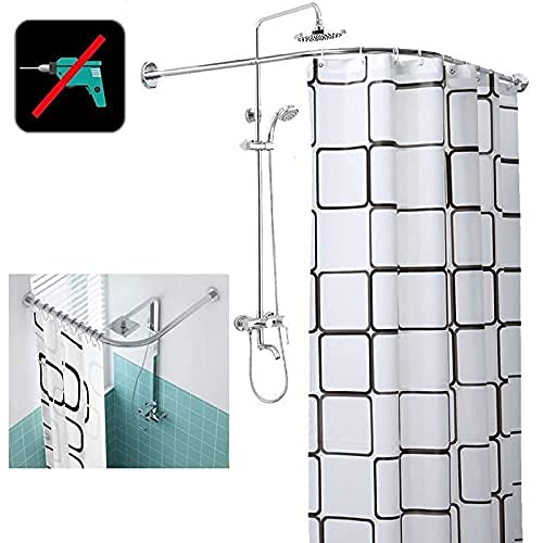 Tringle rideau de douche incurvée extensible pour baignoire et cabine de cabine