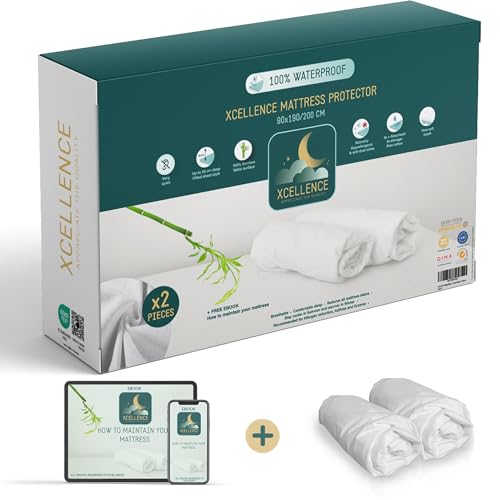 Lot de 2 Protège Matelas 90x190 cm Bambou