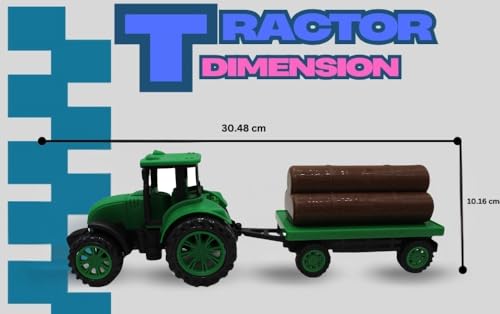 Image of Neokiddo Toys Friction Powered Trolley Farm Tractor Toy for Kids & Toddlers /Boys & Girls (Forest Green)