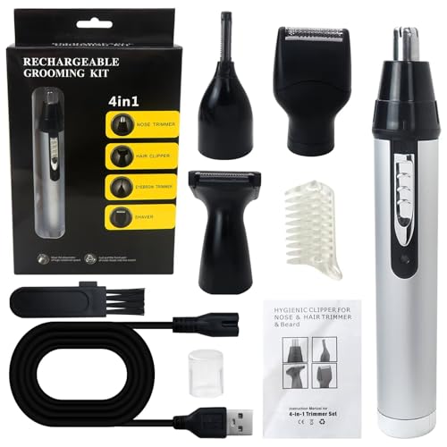 Life Girl Star New 4 in 1 Rechargeable Eyebrow Ear Nose Beard Trimmer Set Replacement for Hair Clipper Shaver USB