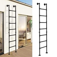 7-stufige von der Wand zum Boden montierte Etagenbettleiter, robuste Ausstiegsleiter für Kellerfensterschacht, Kletterleiter für Dachboden, Schlafsaal, Deck, Wohnmobil Tragkraft 150kg, 213cm /7FT