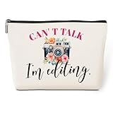Can't Talk I'm Editing, Photographer Gifts, Gifts for Photographers Camera Lovers Photography Makeup Bag Funny Cosmetic Bags for Women Photo Lovers Photo Club Encouragement Graduation Birthday Gift