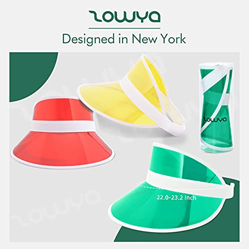 Zowya Pvc Sun Visor Hats For Women Men Plastic Visor Caps Clear Tennis Beach Cap Uv Protection Adjustable Candy Color Green thumb #1
