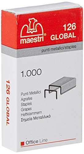 Maestri 1003105 1000 Punkte Metal 24/6 126 Global, 1 Packung mit 10 Schachteln