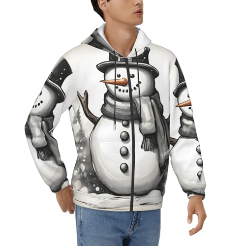 Sweat à capuche homme motif bonhomme de neige idéal pour vos journées détente en hiver