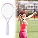 predolo Tennis Racket Featuring Comfortable Grip and Nylon Strings for Beach Practice, Pink White